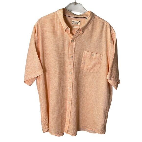 Weatherproof Vintage Men’s Linen Cotton Camp Shirt – Size XXL – Orange - Picture 1 of 5